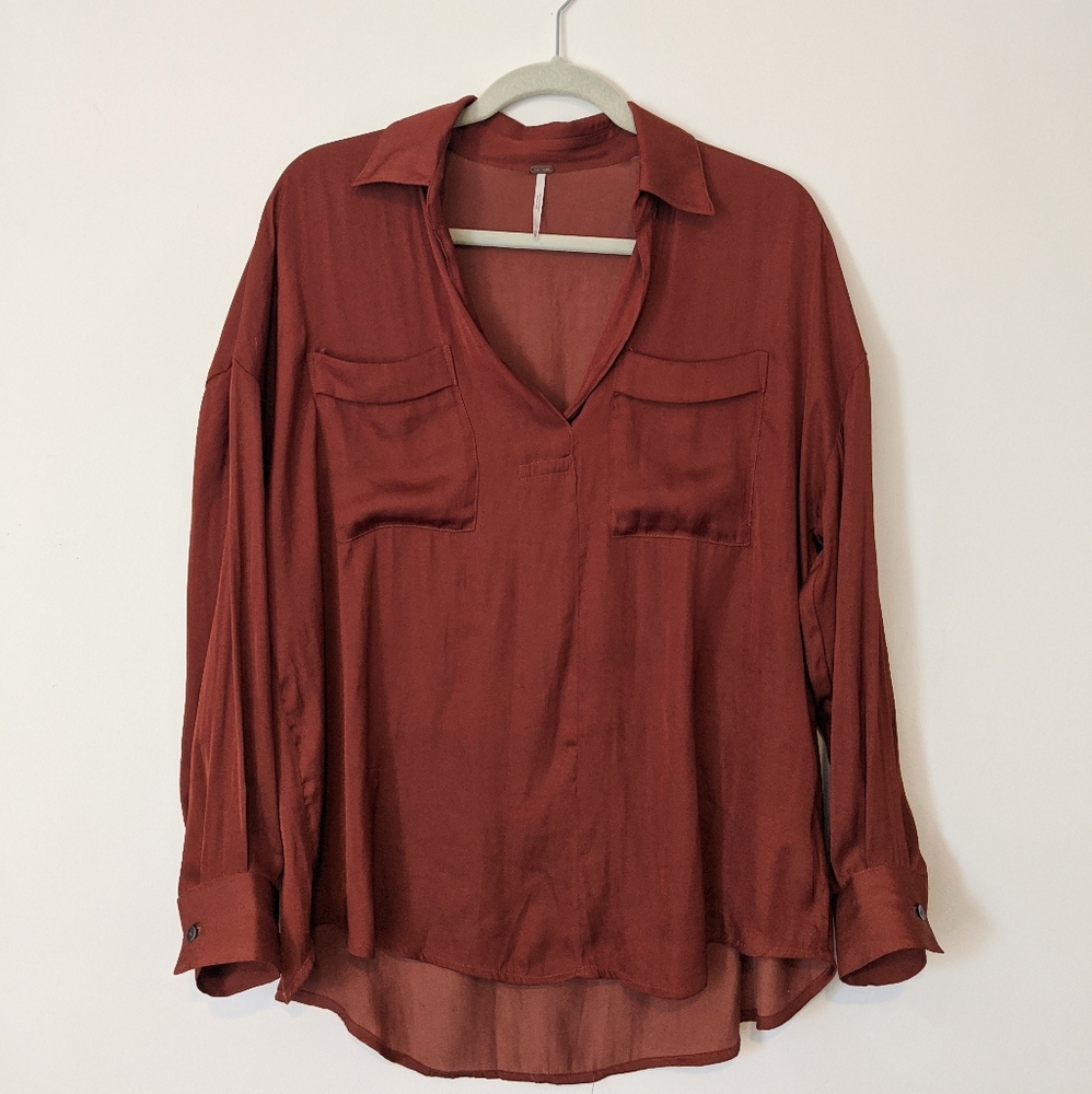 Free People Silky long sleeved tunic